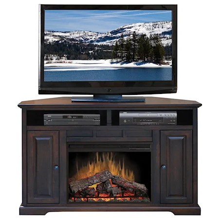 Contemporary 56" Corner Fireplace and TV Stand